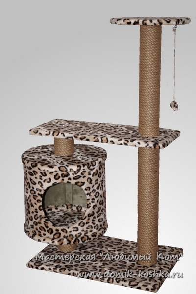 Когтеточка с домиком для котят