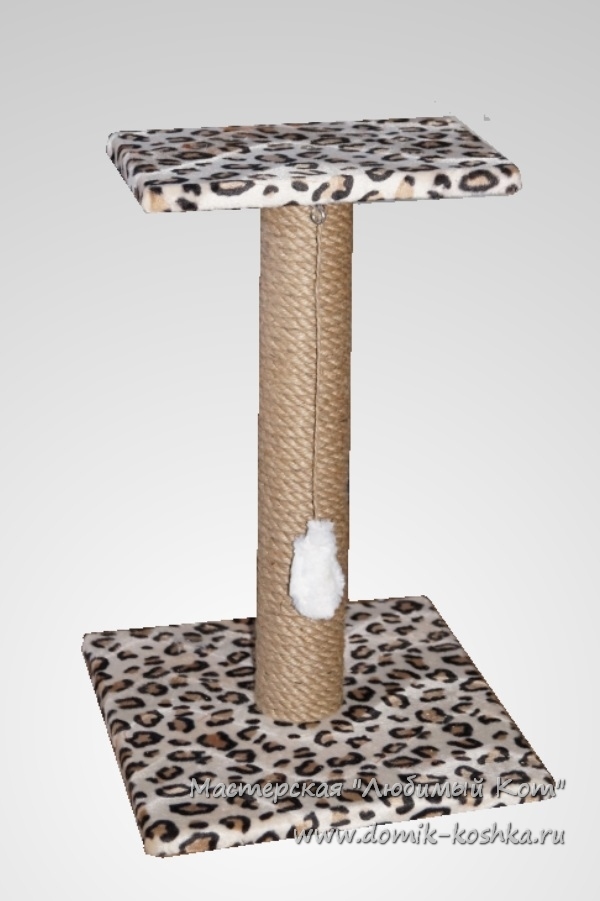 Когтеточка столбик с полочкой