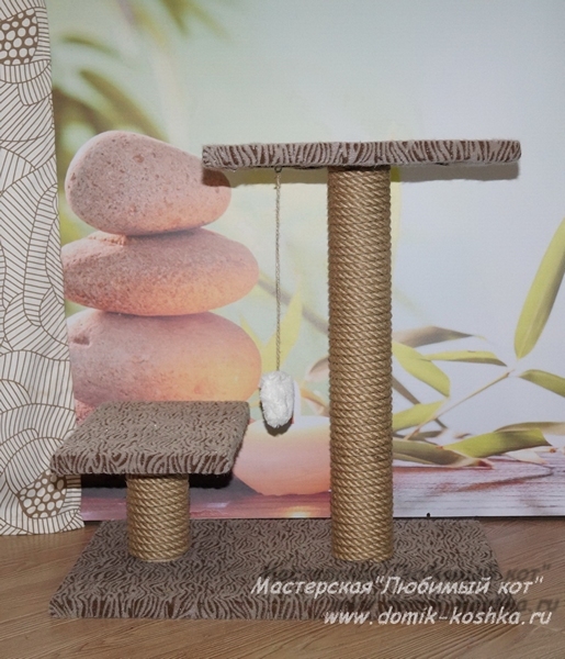 Когтеточка лазилка две полочки для котят